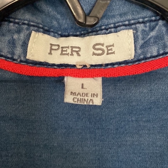 Per Se Anthropologie Shirt Dress Casual Business Minimalist Versatile Blue L - Picture 4 of 11